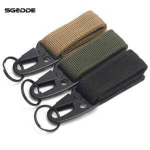 Outdoor Camping Military Tactical Nylon Belt Metal Hanging Carabiner Backpack Hook Clasp Survival Gear keychain outdoor tools