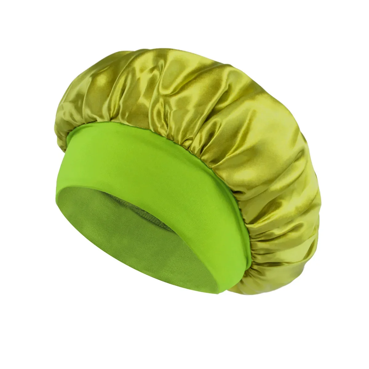 Women Satin Bonnet Hair Bonnet for Sleeping Hair Care Silk Bonnets Solid Wide-brimmed Sleeping Hat with Elastic Soft Band - Image 7