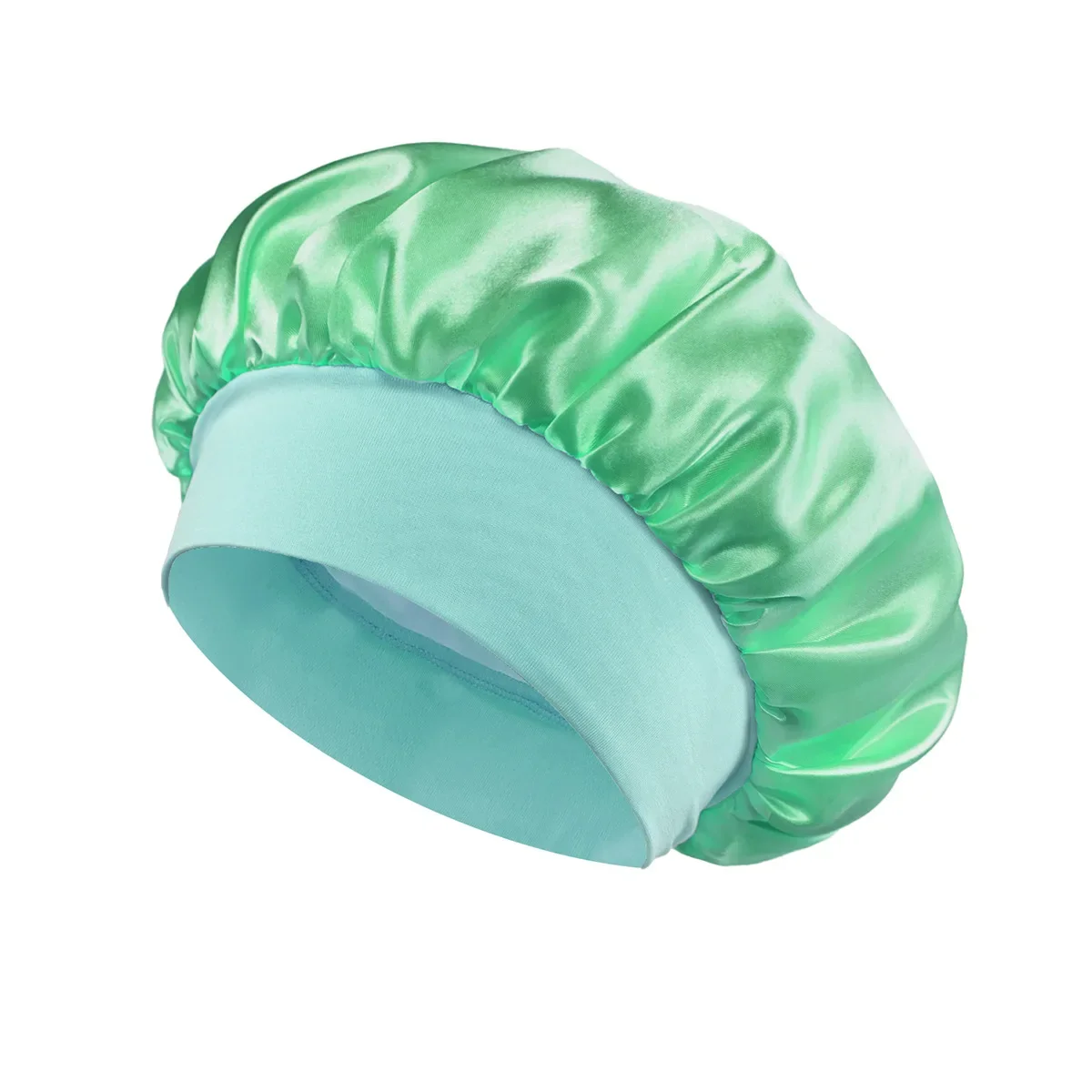 Women Satin Bonnet Hair Bonnet for Sleeping Hair Care Silk Bonnets Solid Wide-brimmed Sleeping Hat with Elastic Soft Band - Image 14