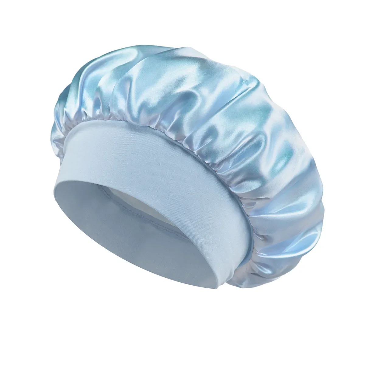 Women Satin Bonnet Hair Bonnet for Sleeping Hair Care Silk Bonnets Solid Wide-brimmed Sleeping Hat with Elastic Soft Band - Image 9