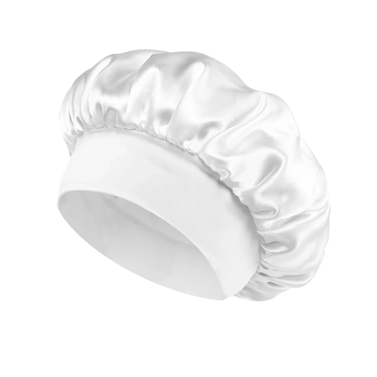 Women Satin Bonnet Hair Bonnet for Sleeping Hair Care Silk Bonnets Solid Wide-brimmed Sleeping Hat with Elastic Soft Band - Image 23