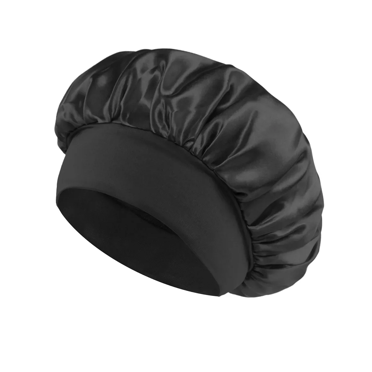Women Satin Bonnet Hair Bonnet for Sleeping Hair Care Silk Bonnets Solid Wide-brimmed Sleeping Hat with Elastic Soft Band - Image 21