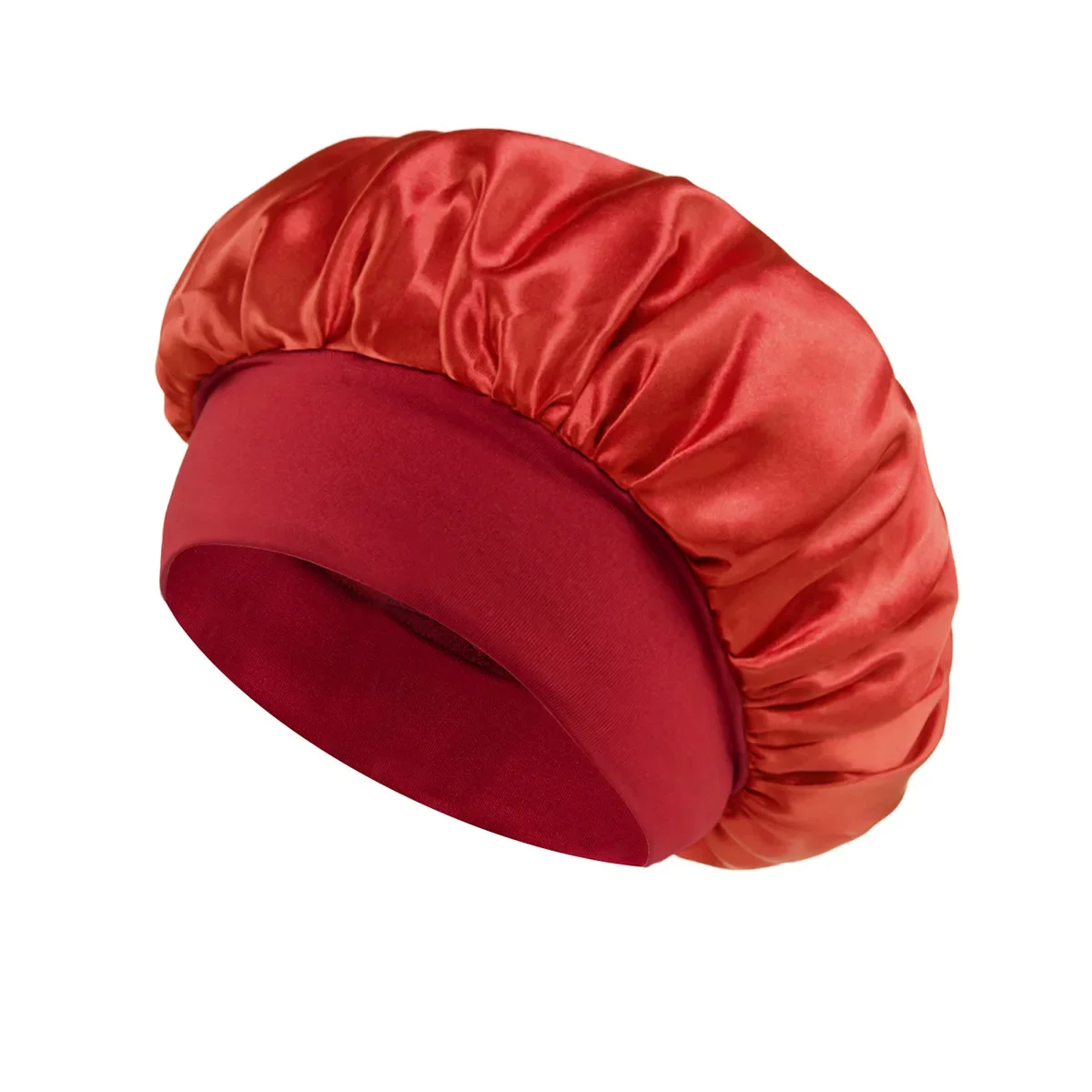 Women Satin Bonnet Hair Bonnet for Sleeping Hair Care Silk Bonnets Solid Wide-brimmed Sleeping Hat with Elastic Soft Band - Image 11