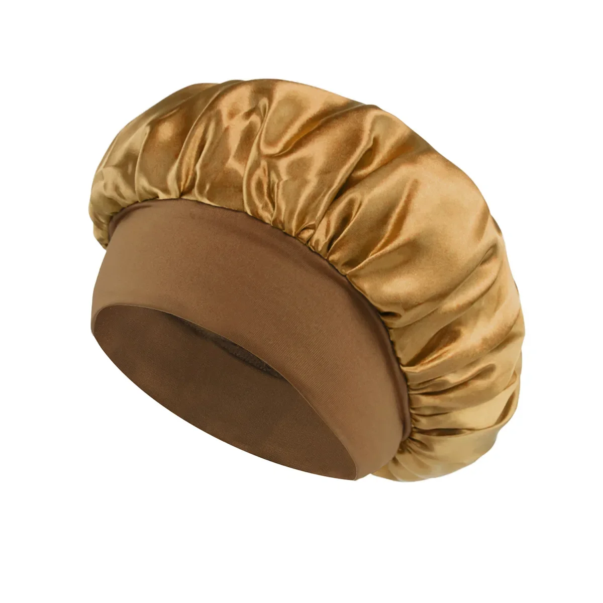 Women Satin Bonnet Hair Bonnet for Sleeping Hair Care Silk Bonnets Solid Wide-brimmed Sleeping Hat with Elastic Soft Band - Image 2
