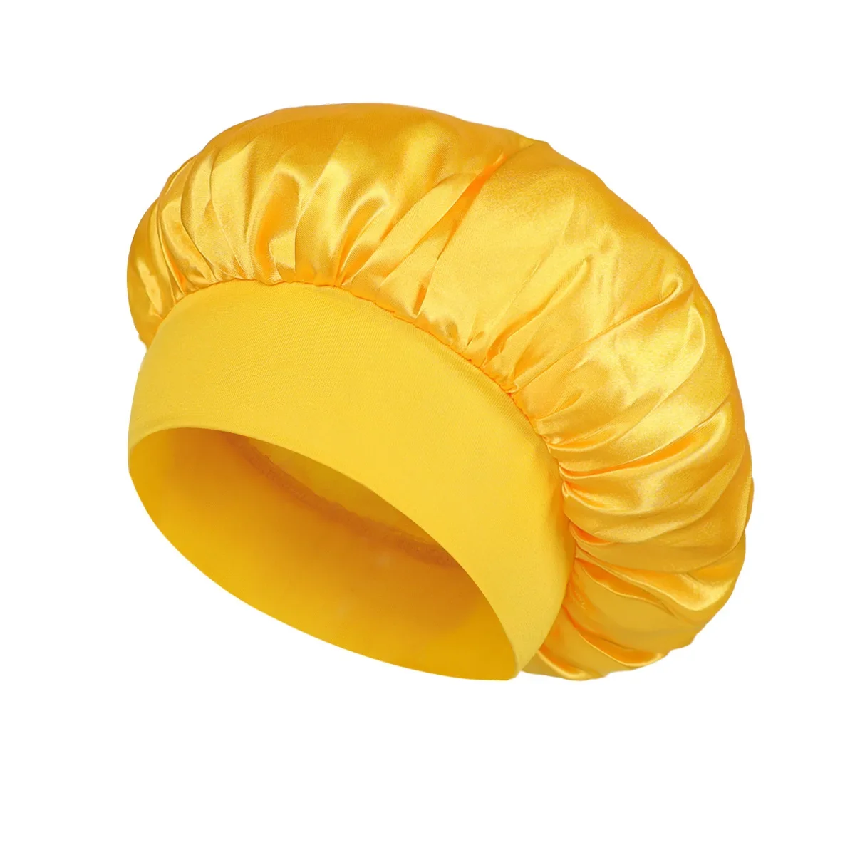 Women Satin Bonnet Hair Bonnet for Sleeping Hair Care Silk Bonnets Solid Wide-brimmed Sleeping Hat with Elastic Soft Band - Image 12