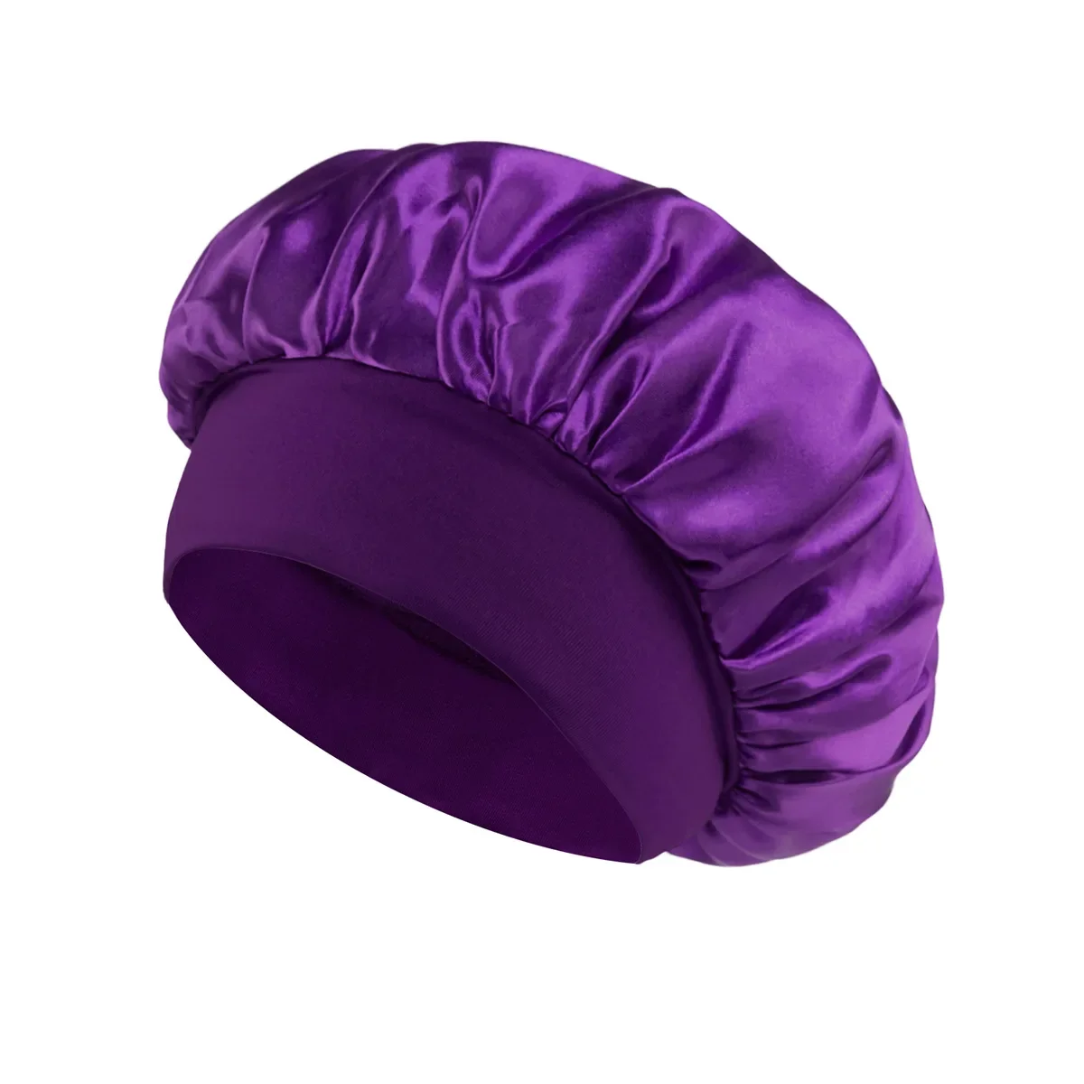 Women Satin Bonnet Hair Bonnet for Sleeping Hair Care Silk Bonnets Solid Wide-brimmed Sleeping Hat with Elastic Soft Band - Image 19