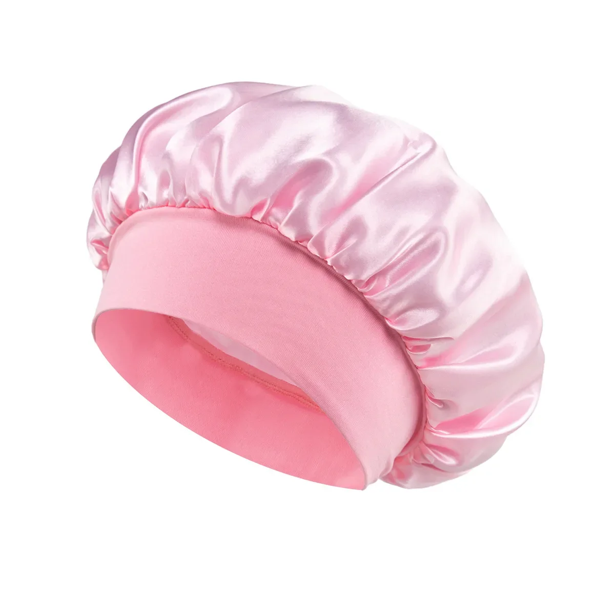 Women Satin Bonnet Hair Bonnet for Sleeping Hair Care Silk Bonnets Solid Wide-brimmed Sleeping Hat with Elastic Soft Band - Image 17