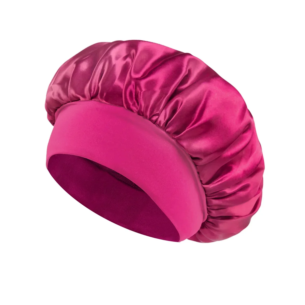 Women Satin Bonnet Hair Bonnet for Sleeping Hair Care Silk Bonnets Solid Wide-brimmed Sleeping Hat with Elastic Soft Band - Image 15