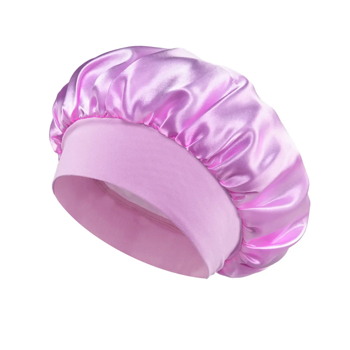 Women Satin Bonnet Hair Bonnet for Sleeping Hair Care Silk Bonnets Solid Wide-brimmed Sleeping Hat with Elastic Soft Band - Image 13