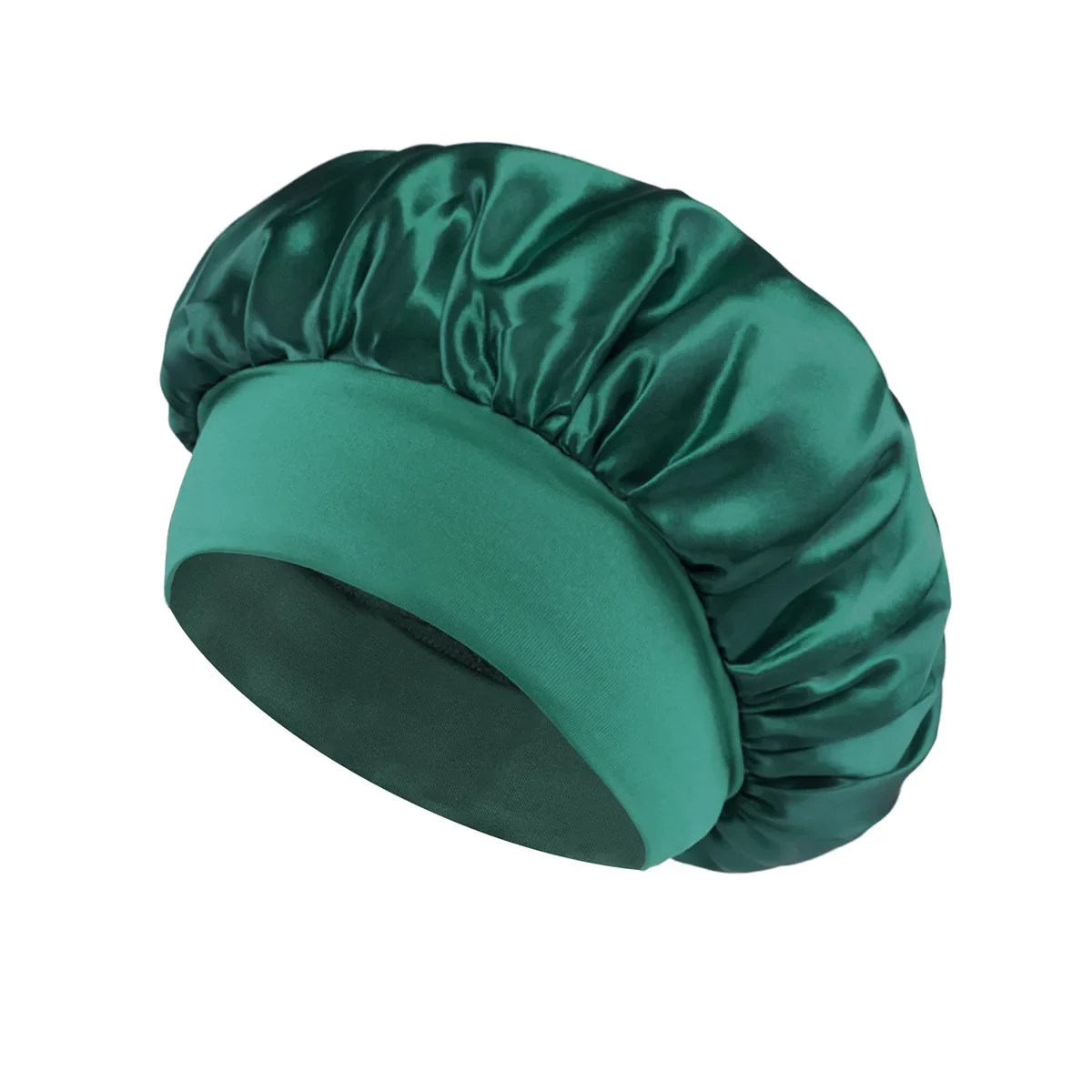 Women Satin Bonnet Hair Bonnet for Sleeping Hair Care Silk Bonnets Solid Wide-brimmed Sleeping Hat with Elastic Soft Band - Image 4