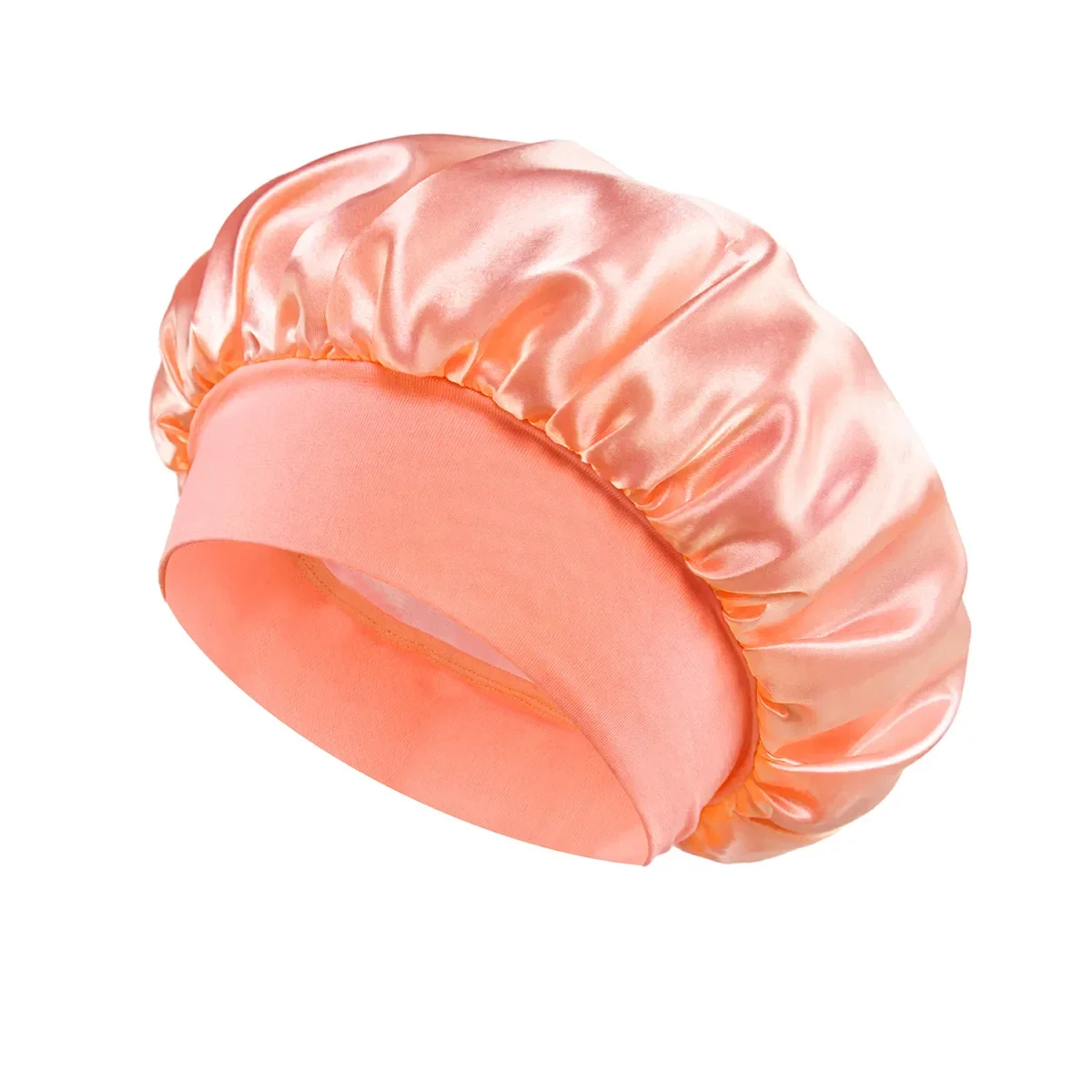 Women Satin Bonnet Hair Bonnet for Sleeping Hair Care Silk Bonnets Solid Wide-brimmed Sleeping Hat with Elastic Soft Band - Image 10