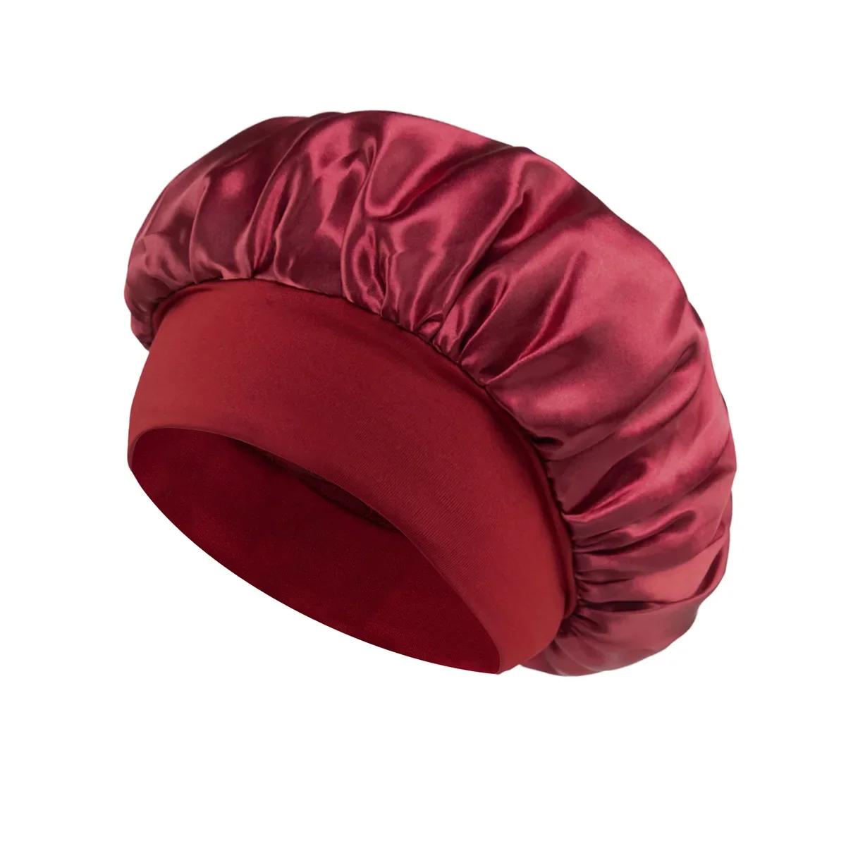 Women Satin Bonnet Hair Bonnet for Sleeping Hair Care Silk Bonnets Solid Wide-brimmed Sleeping Hat with Elastic Soft Band - Image 22